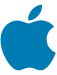 Apple Logo bleu 57x57