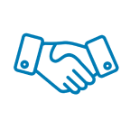 Hand shake Blue One pictogramme