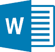 Logo Word couleur bleu pour carrousel