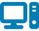 Pictogramme Ordinateur - Vente & Installation - couleur bleu